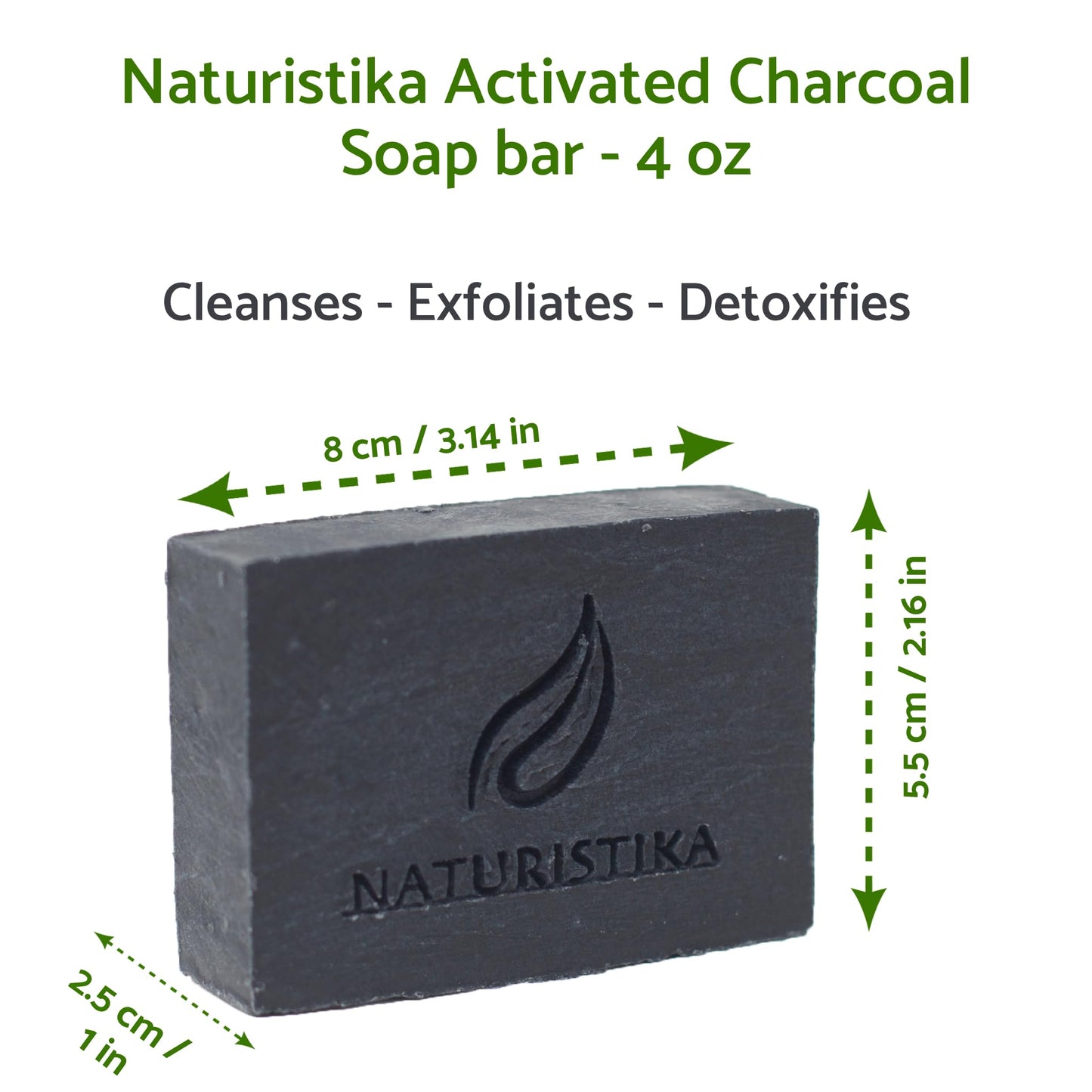 Activated Charcoal Soap Bar (3 Pack), Vegan and All Natural Handcrafted with Organic Oils. Face and Body Soap. For Men, Women and Teens. Unscented.