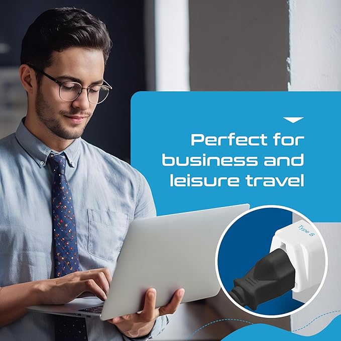 Ceptics Schuko, Germany France Travel Power Adapter, Grounded European Plug - Type E/F Outlet, Adaptor for USA to Europe EU Socket - 3 Pack - Use In Norway, Korea, Spain, Greece, Russia, Iceland