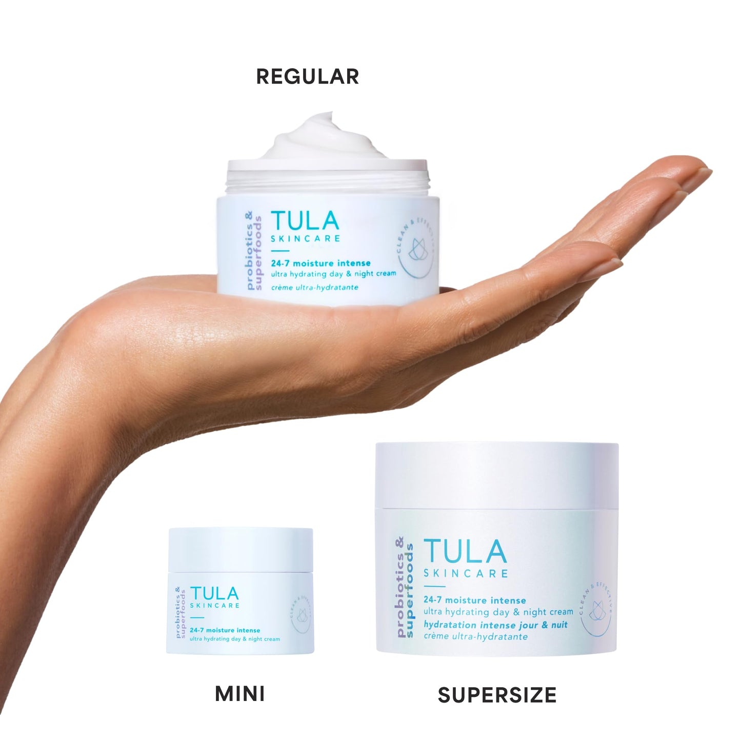 TULA Skin Care 24-7 Moisture Intense Ultra Hydrating Day & Night Cream - Travel-Size, Ultra Nourishing Moisturizer for Face. Soothe Skin, Maintain Skin Balance & Improve Skin Smoothness, 0.5 oz.