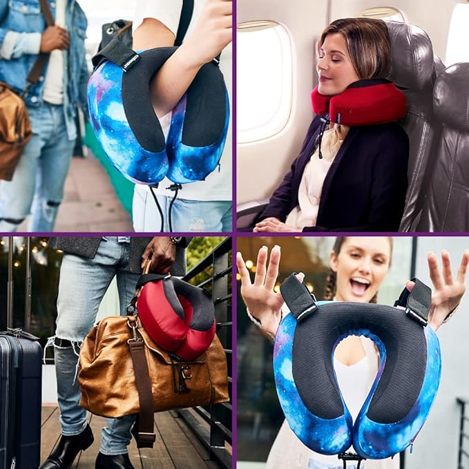 Cabeau Evolution S3 Travel Pillow – Straps to Airplane Seat – Ensures Your Head Won’t Fall Forward – Relax with Plush Memory Foam – Quick-Dry Fabric Keeps You Cool and Dry (Indigo)…