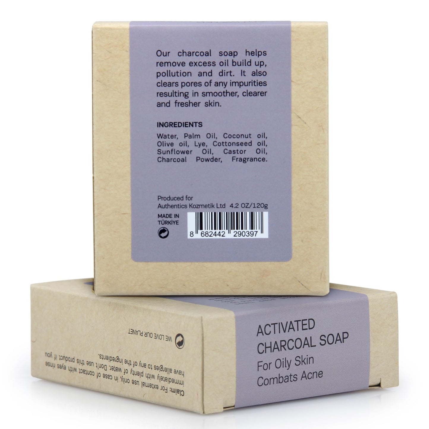 AUTHENTIC BATH & SOAP - Activated Charcoal Soap Bar - Cold Processed, Cleansing & Detoxifying Wash for Men & Women, Handmade, Cruelty Free, Vegan, no Parabens or Sulfates. (Pack of 2) 4.2 Oz Each