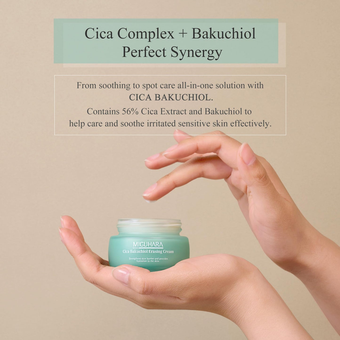 Cica Bakuchiol Erasing Cream | Hydrating Korean Skincare Cream (50ml/1.69 fl.oz.)