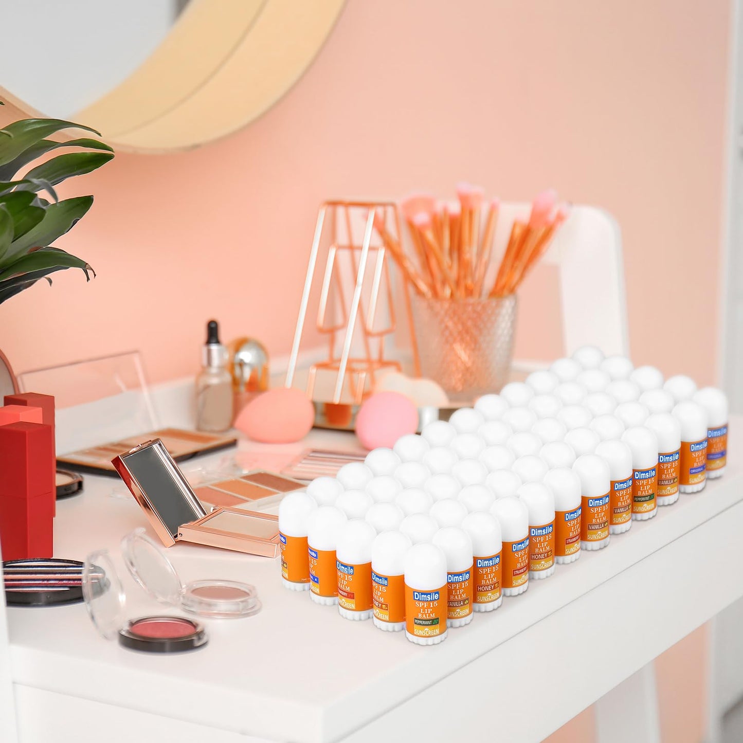 Dimsile 50 Pcs Mini Sunscreen Lip Balms Bulk Spf 15 Lip Balms Sticks with Sunscreen Teacher Nurse Volunteer Employee Appreciation Gifts Bulk Staff Team End of Year Coworkers Gifts for Women Men