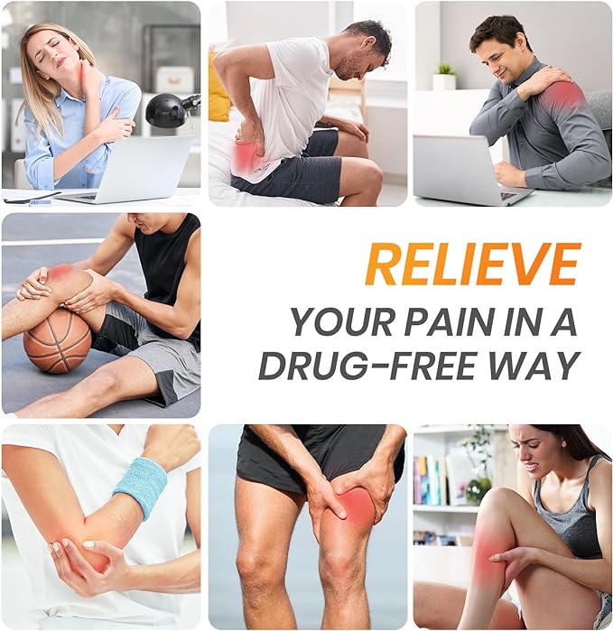 3-in-1 TENS Unit Muscle Stimulator with 30 Modes, 40 Intensities TENS Machine for Gradual Back Pain Relief Therapy, Rechargeable EMS Unit Massager with 12 TENS Electrode Pads, a Storage Bag