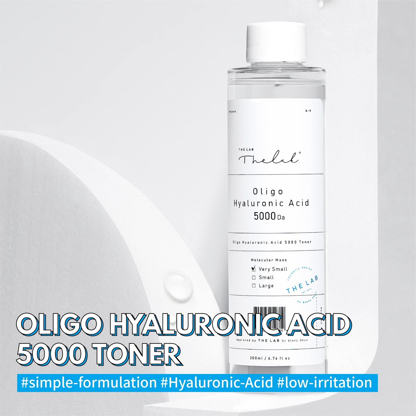 Blanc Doux Oligo Hyaluronic Acid Facial Toner 6.76 Fl Oz Vegan Hypoallergenic Intense Ultra Hydrating Skin Essence Face Moisturizer Dry Sensitive Acne-Prone Age-Defying Cotton Pads Korean Skin Care