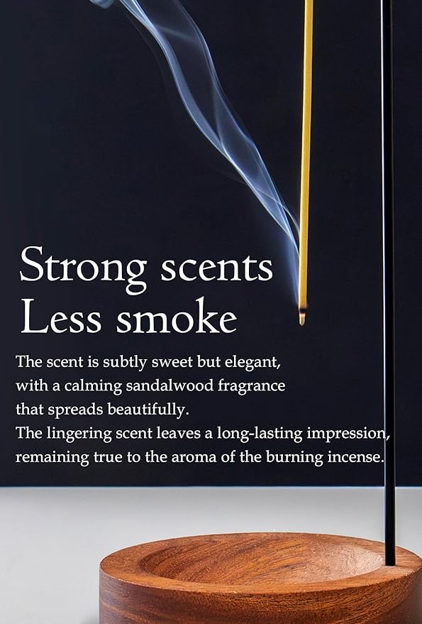 Sandalwood Premium Japanese Incense Sticks 60sticks Coreless Low Smoke Natural Charcoal Free Non Toxic Temple Kyoto Aroma Aromatherapy Meditation Calming Stress Relief Relaxation Yoga Zen TOMORI