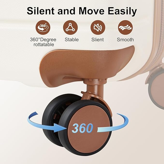 Carry on Luggage Sets with YKK Zippers,20 Inch Expandable Carry-on Suitcase with Spinner Wheels,Hard Shell Lightweight Rolling Travel Luggage with TSA Lock (Dark Green)