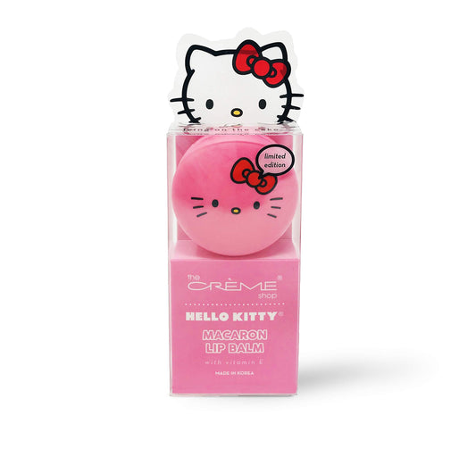 The Crème Shop x Sanrio Hello Kitty Macaron Lip Balm (Hello Kitty Icing On The Cake) Korean Cute Scented Pocket Portable Soothing Advanced Must-Have on-the-go
