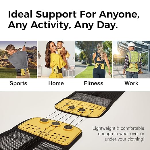 Adjustable Back Brace with 5-to-1 Compression Pulley System for Lumbar Support & Back Pain - Immediate Relief from Sciatica, Scoliosis, Bulging/Herniated Disc - Lightweight/Breathable, Small