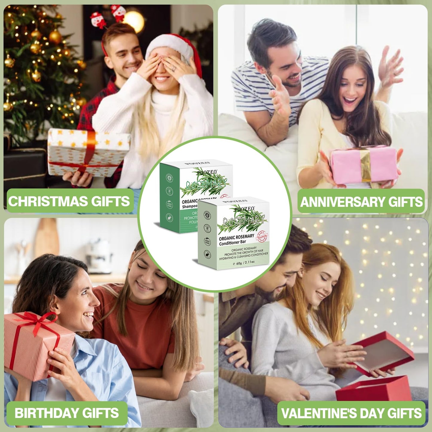 DBEAUTYM 2 Pack Rosemary Shampoo Conditoner Bar Set,Thinning Hair-Volume Shampoo & Conditioner Bar for Men and Women,Hair Thickening & Regrowth Treatment,Hair Growth Soap for Anti-Hair Loss