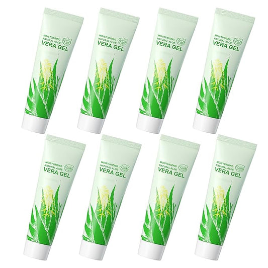 8PCS Aloe Vera Gel for Face & Body,Hydrating Travel Size Pure Aloe Vera Gel Face Moisturizer for All Skin Type,No-sticky Long Lasting Refreshing Moisturizing Fast Absorbing Aloe Cream Gel,1.05 oz(E)