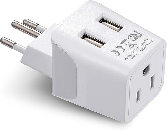 Ceptics Switzerland Travel Adapter Plug with Dual USB + Usa Input - Type J - Ultra Compact - Safe Grounded for Laptops, Cell Phones, Chargers, Camera and More (CTU-11A )