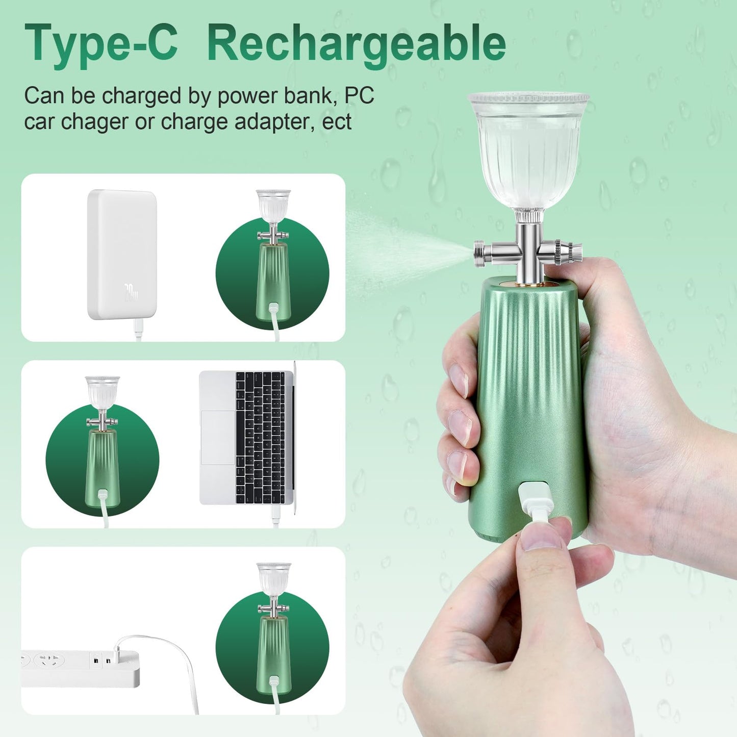 DUUOO Nano Facial Mister – Portable Face Steamer with 0.3mm Mist, USB Rechargeable Atomizer for Deep Hydration, Use with Water or Toner – Mini Skincare & Makeup Mister for Travel and Daily Use