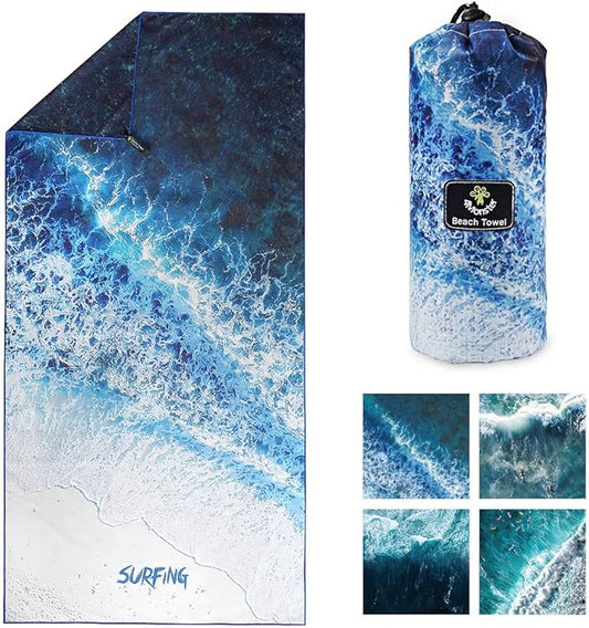 4Monster Microfiber Beach Towel Quick Dry,Super Absorbent Lightweight Travel Towel for Swimmers, Sand Free Camping Towel, Beach Towels for Pool,Swim,Water Sports,Yoga