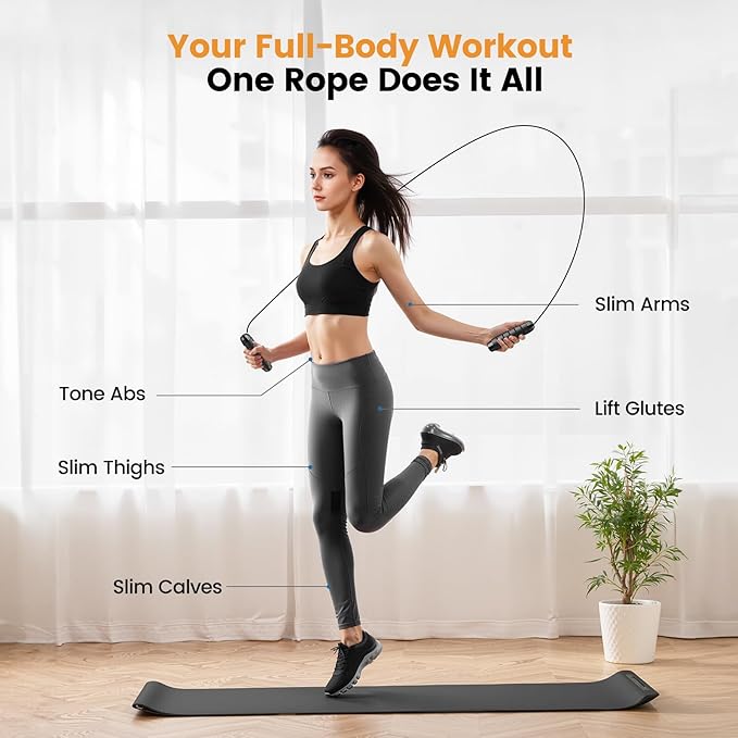 Jump Rope,Tangle-Free Rapid Speed Jump Rope with Ball Bearings for Men,Women and Kids,Adjustable Steel Skipping Rope with Ergonomic Foam Handles,A Ideal Equipment and Accessories for Workout,Fitness,Exercise,Home Gym,Slim Body