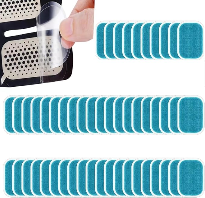 50 Pcs/25 Packs Gel Pads for ABS Stimulator Training Replacement Muscle Trainer Accessory for Ab Workout Toning Belt Blue