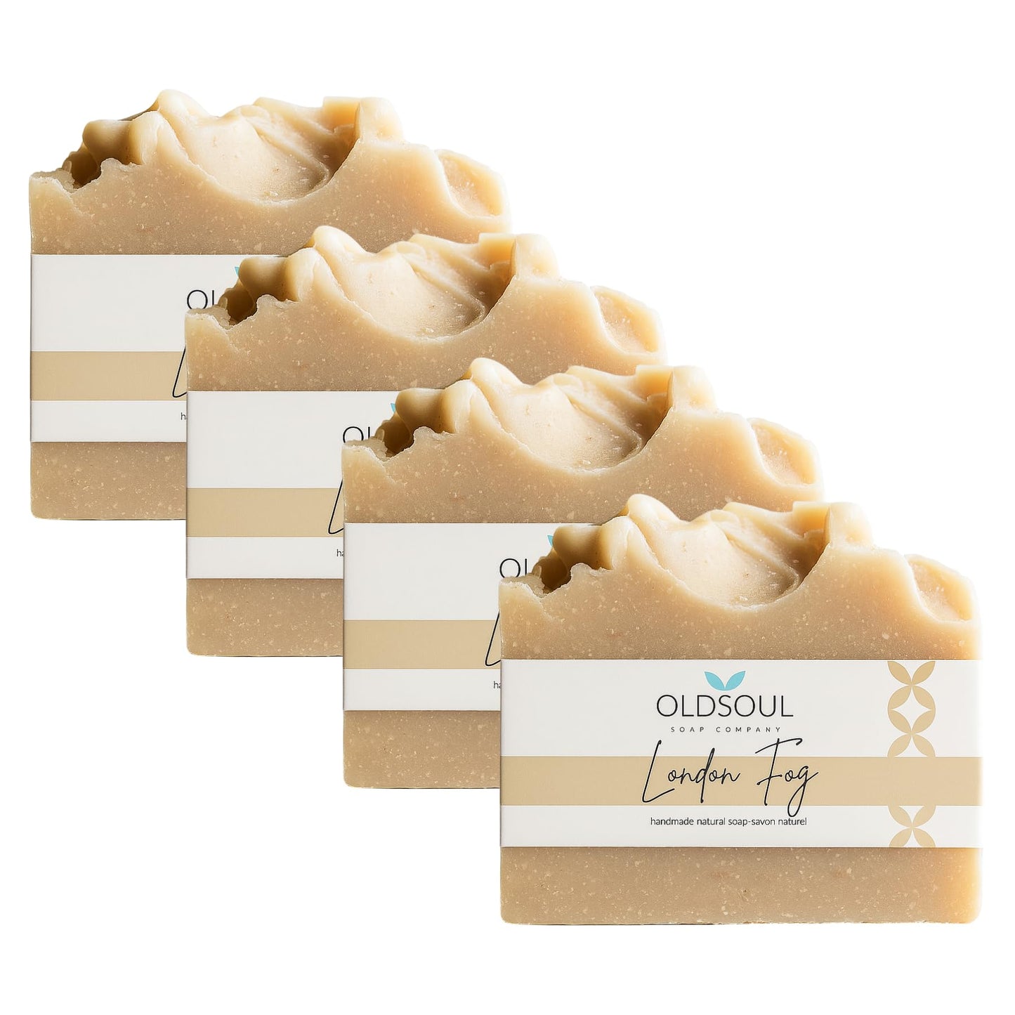 Old Soul Soap Company - London Fog Soap Collection Soap Bar – Skin Renewing, Vegan-Friendly with Lavender, Bergamot & Vanilla Oil – Deep Cleansing & Nourishing for Glowing Skin – 5.8 oz Pack 4