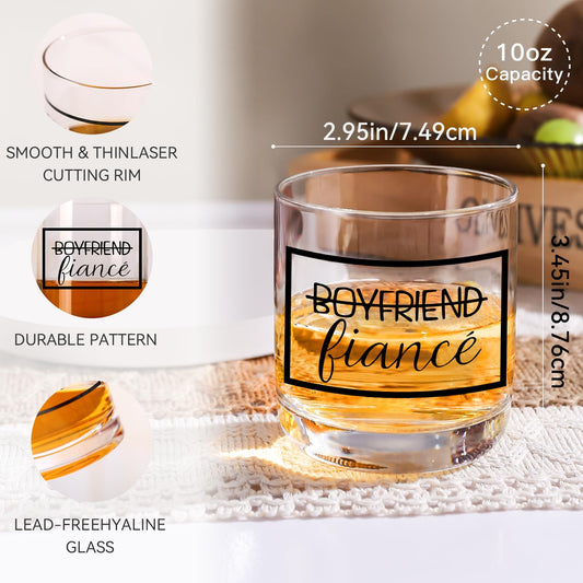 Cyrelwing Engagement Gift Set - 4 Pcs Newly Engaged Gifts for Couple, Bride, Fiance - Party Gifts With Wine Bag and Diamond Wine Stopper