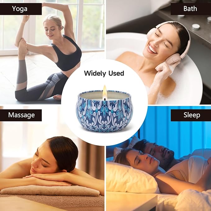 3 Pack Scented Candles Gift, 2.5 oz Aromatherapy Candles for Home Scented, Natural Soy Candles Stress Relief Gift for Women, Portable Small Jar Candles Set Gifts for Mother's Day, Birthday