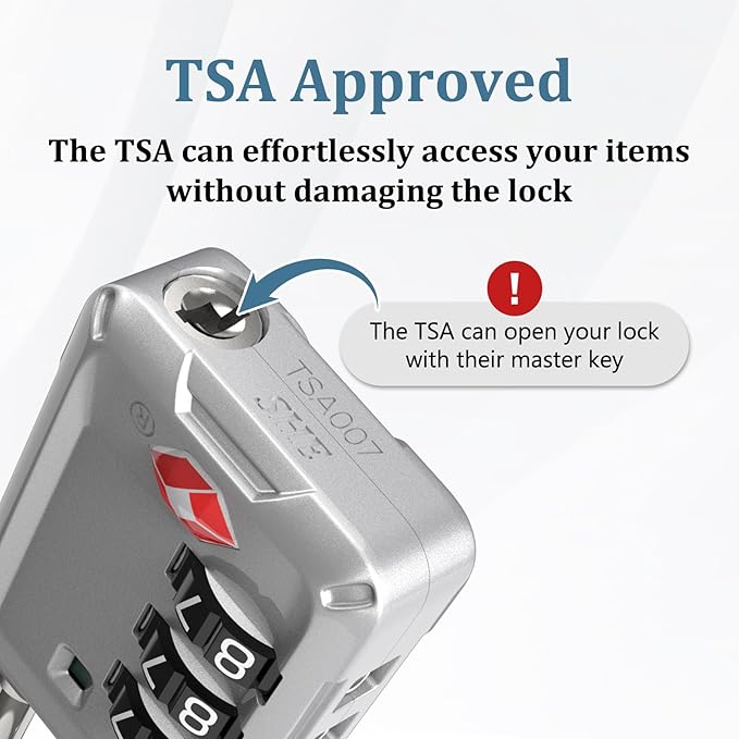 Joyway Luggage Locks TSA Approved, Travel Lock with Zinc Alloy Body, Open Alert, Easy Read Dials, for Travel Suitcase, Bag, Backpack, Tent, Fence, Lockers
