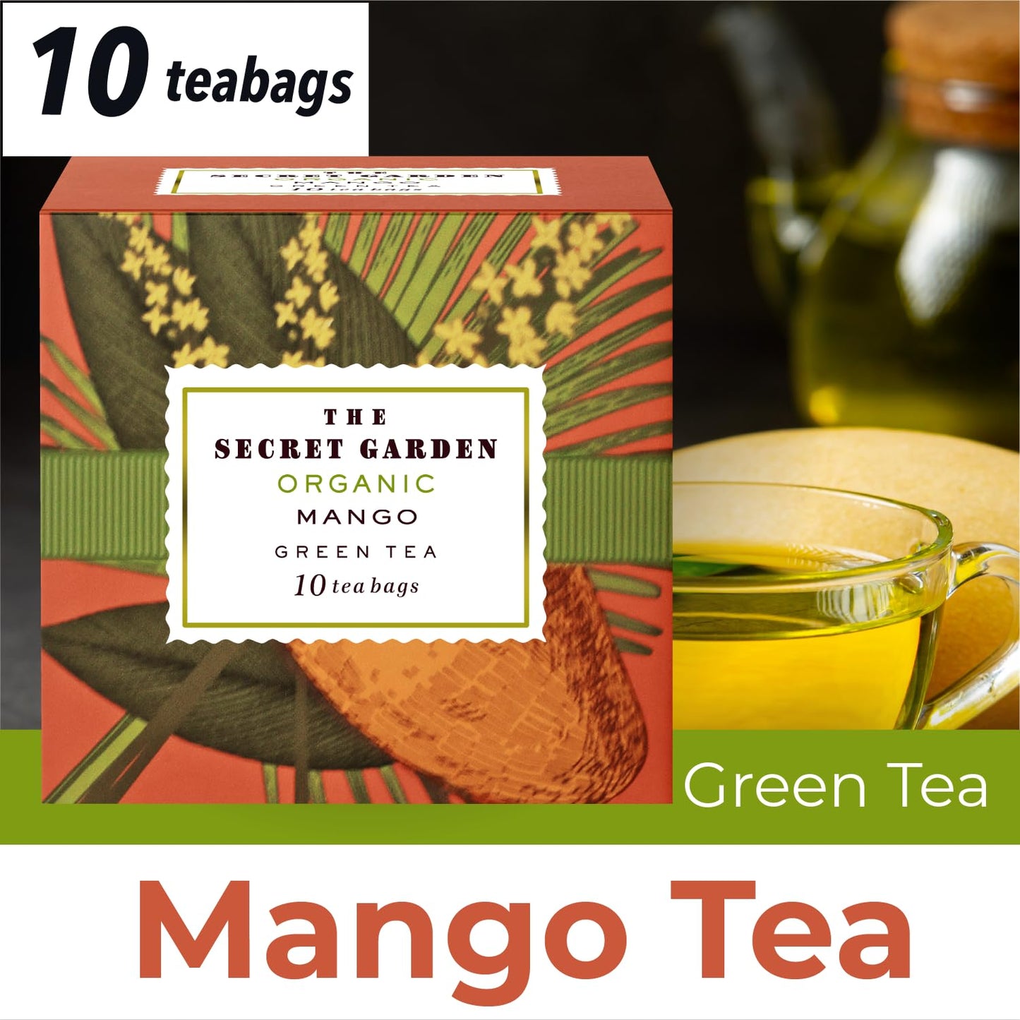 Premium Organic Holiday Tea Bag Sampler Gift Box - 90 Bags 9 Exotic Flavors Herbal Orange Spice, Mango, Earl Grey, Pomegranate, Peach, Green, Ginger Peach, Lemon Ginger, Acai Berry