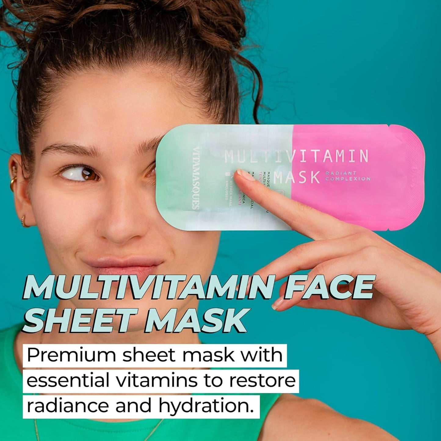 Vitamasques Multivitamin Face Mask, 8-Pack - Hydrating and Nourishing for Radiant Skin, Provides Vitamins B, C & E