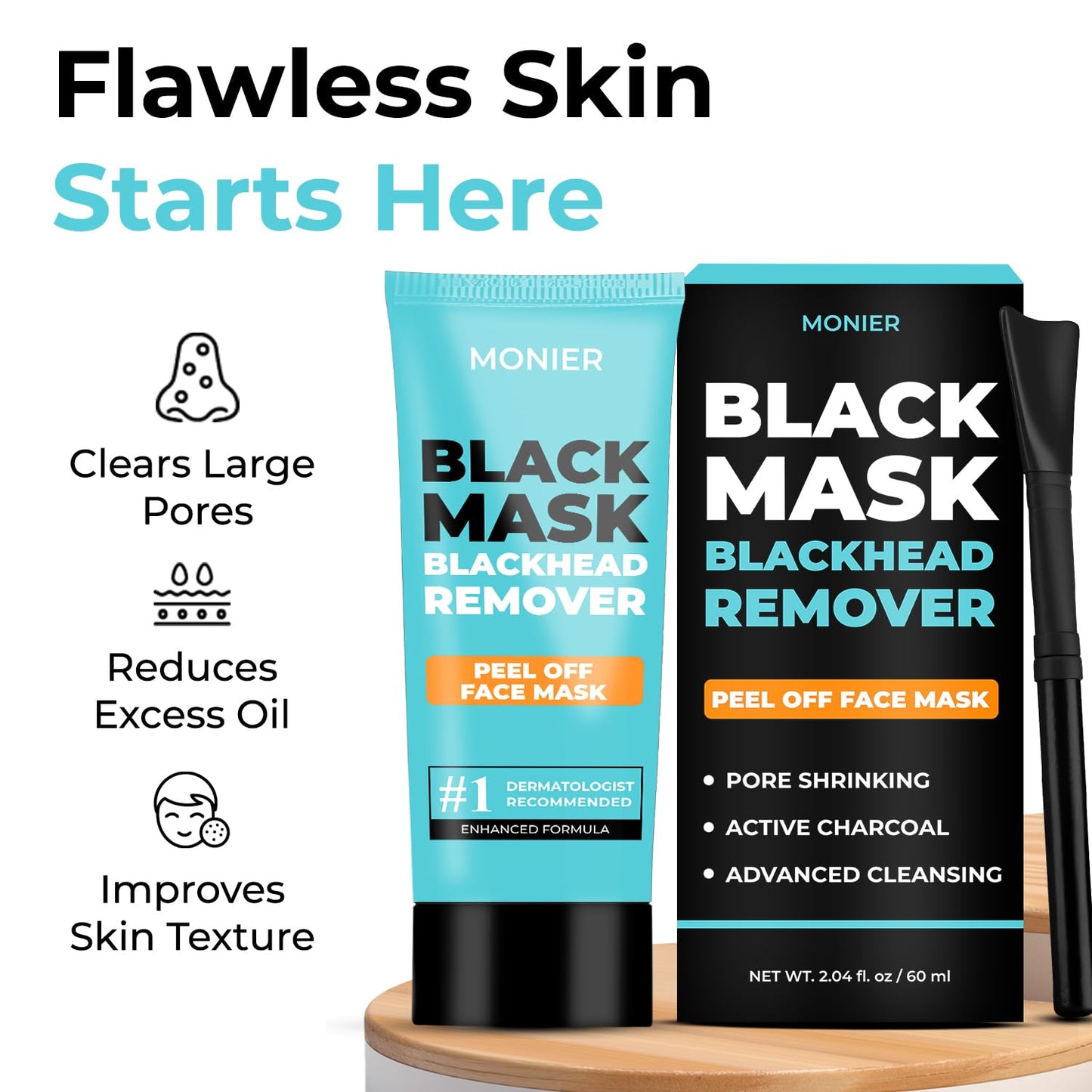 Blackhead Remover Mask | Charcoal Peel Off Face Mask for Women & Men | Deep Pore Cleansing Black Head Remover for Face & Nose