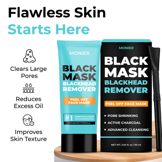 Blackhead Remover Mask | Charcoal Peel Off Face Mask for Women & Men | Deep Pore Cleansing Black Head Remover for Face & Nose