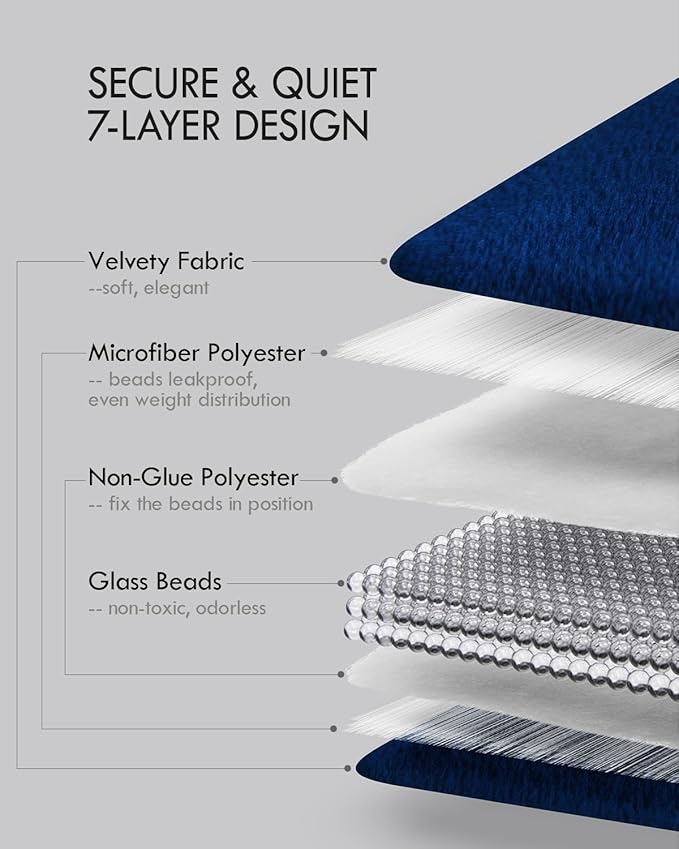 Kaisa Weighted Blanket for Adults(5 lbs, 23" x 29"), Soft Weighted Lap Blanket Machine Washable, Small Heavy Blankets with Glass Beads for Travel & Sleep,Navy Blue