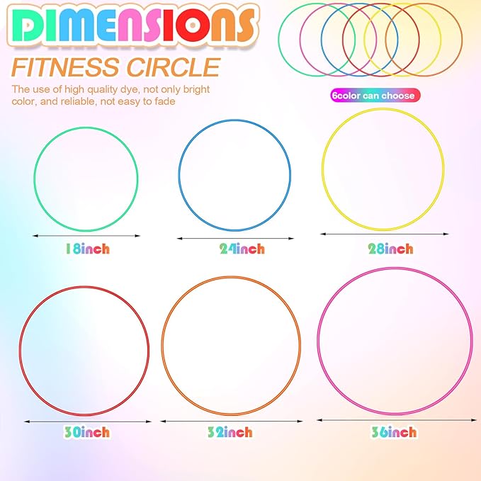 Kathfly Exercise Hoops Plastic Toy for Kids Adults Bulk Hoops Kids School PE Sports Playground Playing Fitness Gymnastics Equipment Party Games