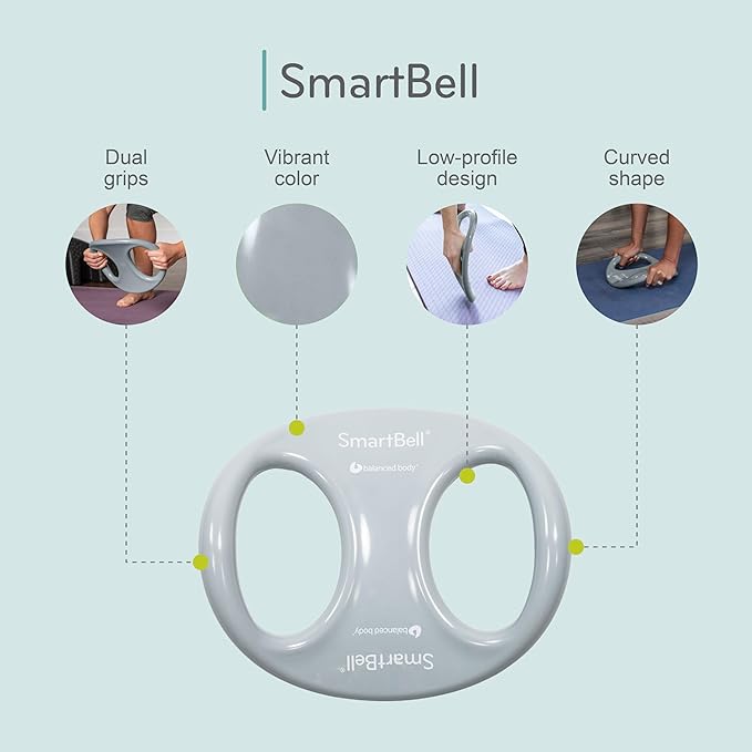 Balanced Body SmartBell Ergonomic Two-Handed Pilates Exercise Weight, Pilates Dumbbell, Exercise Equipment for Home Gym or Pilates Studio Use