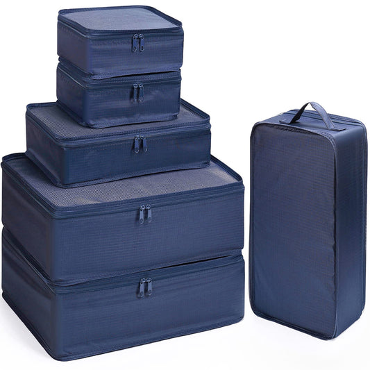 Packing Cubes for Carry On,Mossio 6 Pcs Ultralight Travel Organizer Accessories Navy Blue