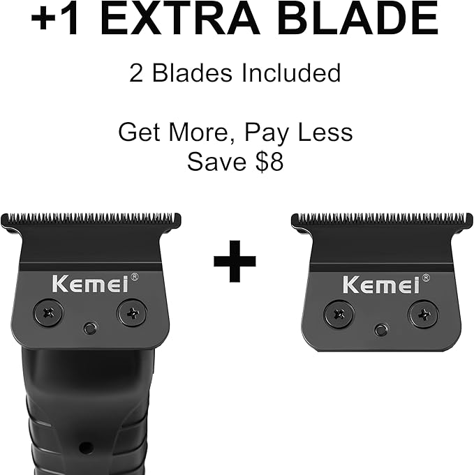 KEMEI 2299 & Extra Blade,Professional Electric Beard Trimmer for Men,Cordless Mens Hair Clippers,Barber Clippers for Hair Cutting/Mustache, Hair Clipper Kit,Trimmers for Barbers,T Liners,Zero Gapped