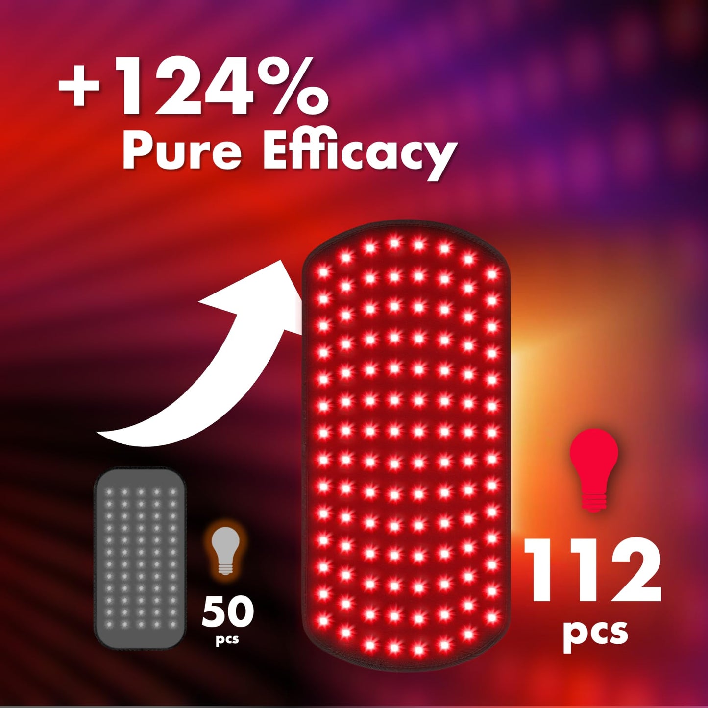 ALLOLO Red Light Therapy for Body, 16.7"*7.9" 660nm&850nm Infrared Red Light Therapy Belt with Pulse for Back Waist Muscle Pain Relief, 3-in-1 LED Bead with Controller Timer Gift for Women Men