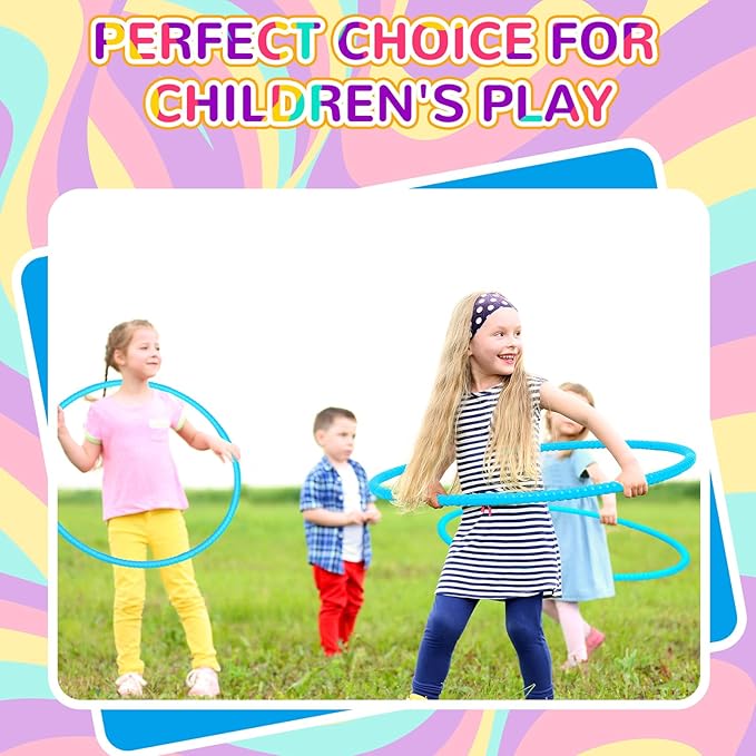 2 Pcs Toy Hoop Exercise Hoop Detachable Adjustable Plastic Toy Ring Playground Equipment for School Colored Circles Exercise Ring for Teens Dog Agility Equipment(Blue,26 Inch)