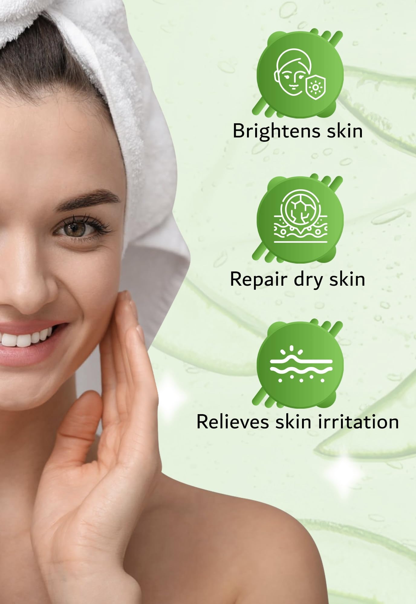 DNK Naturals Aloe Vera Gel made from fresh 100% Pure Aloe - Sunburn Relief - Calms Irritated Skin - Hydrates - With Niacinamide - For Face, Body, and Hair - Vegan, No Fragrance - 200ml