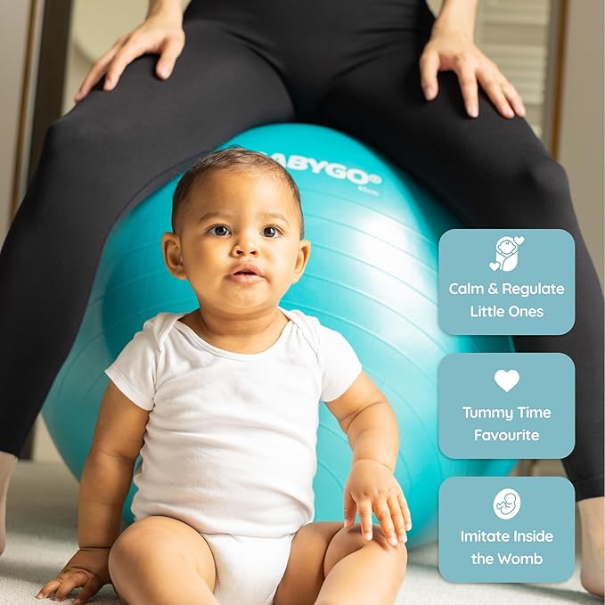 BABYGO Birthing Ball - Pregnancy Yoga Labor & Exercise Ball & Book Set Trimester Targeting, Maternity Physio, Birth & Recovery Plan Included Anti Burst Eco Friendly