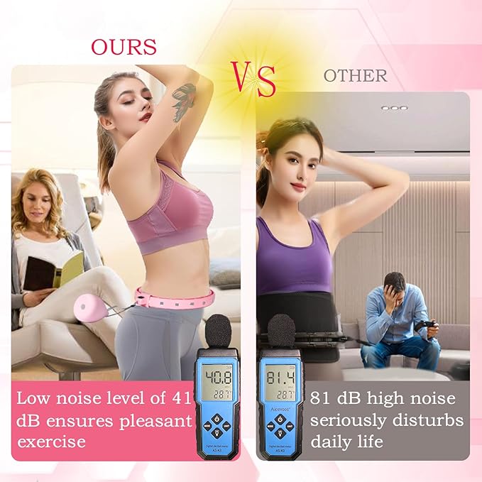 2025 New Silent Smart Weighted Fitness Hoop, Weighted Hula Circle Hoops for Adults Weight Loss,18 Detachable Links Waist 30"- 50", Exercise Hula for Women & Men