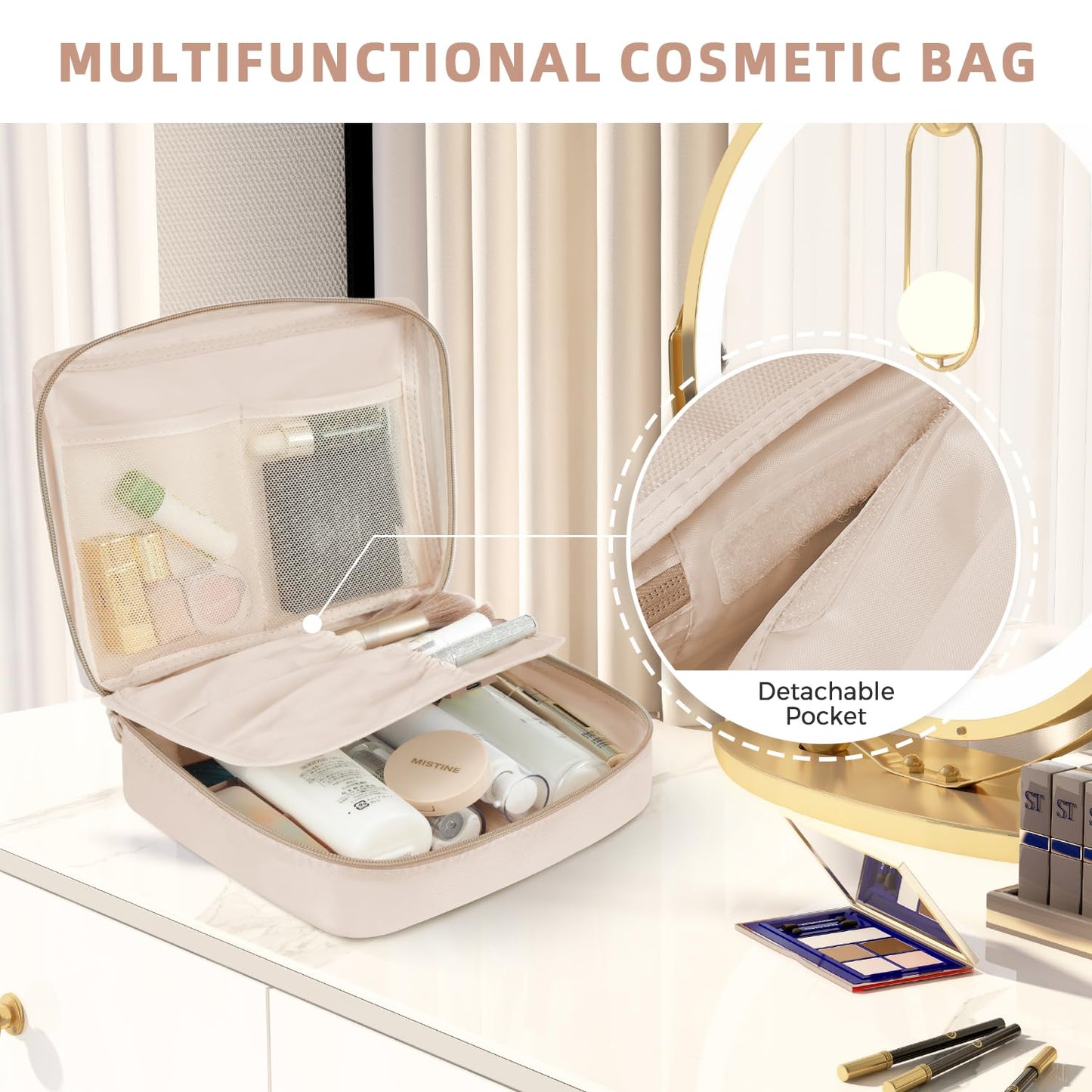 BAGAIL 8 Set Packing Cubes Luggage Packing Organizers for Travel Accessories-Cream