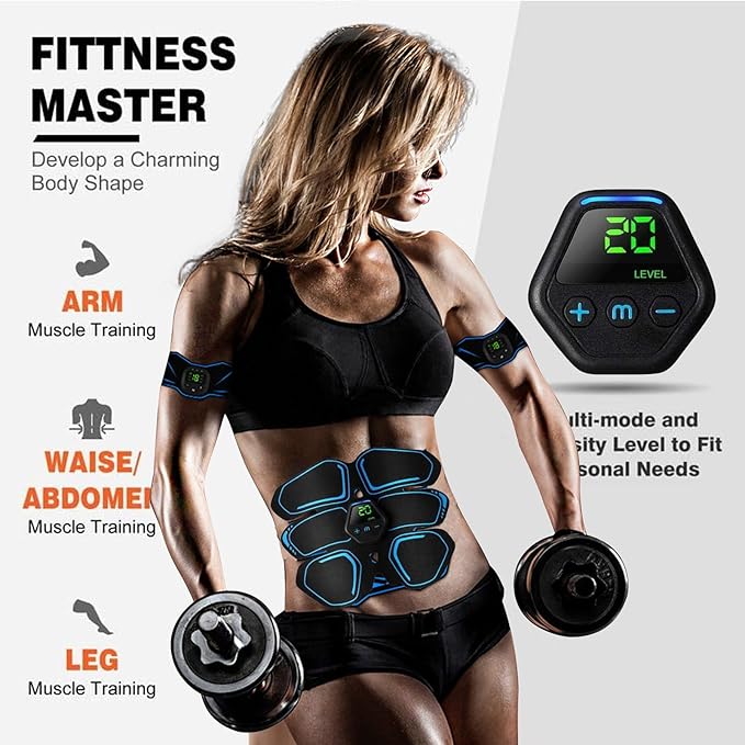 ab Stimulator Muscle Toner, abs Stimulator Military Grade EMS Muscle Stimulator Ab Machine for Ab/Arm/Leg, Abs Workout Equipment, ab Stimulator Belt Abdominal Belt Fitness Portable for Men and Women