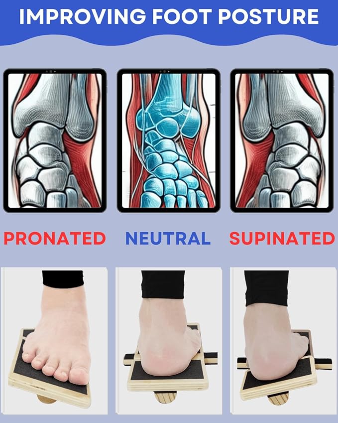 Ankle Strengthener, Single Leg Balance Board for Ankle Rehab, Foot Trainer for Mobility, Foot Stretcher for Sprained Ankle, Balancing Wobble Board, Posture Board, Arch Trainer with Brace