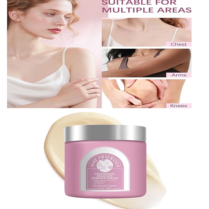 Champagne Lift Body Creme, Anti-Aging Skin Tightening with Lifting Formula, Deep Hydrates Dry Skin Arms & Legs. (Aloe Fragrance)