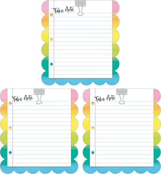 Carson Dellosa Creatively Inspired Notepad 3-Pack, Rainbow Note Pads for Goals, To Do List, Checklist, Notes, and Classroom Organization Stationary, Desk Accessories and Office Supplies