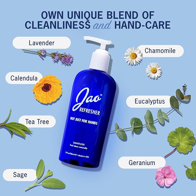 Jao Brand Jao Refresher | Multipurpose Travel Hand Sanitizer, Face Moisturizer, Toner For Face, & Aftershave | Skin Care Travel Essentials | Plant-based | No Parabens, No Sulphates | 8 oz