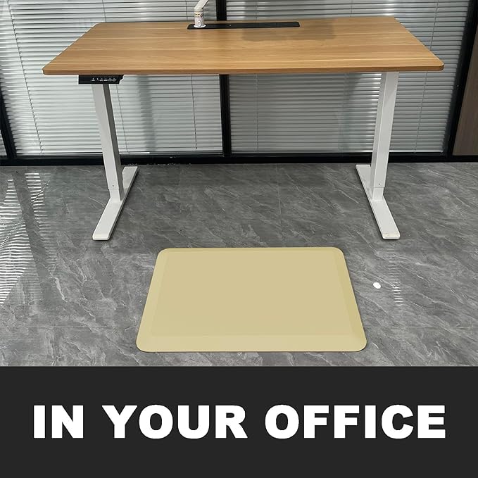 1" Extra Thick Anti Fatigue Floor Mat 40" L x 20" W,Kitchen Mat, Standing Desk Mat,140D Advanced PU Foam Ergonomic Comfort at Home, Office, Garage, Sink (Yellow)