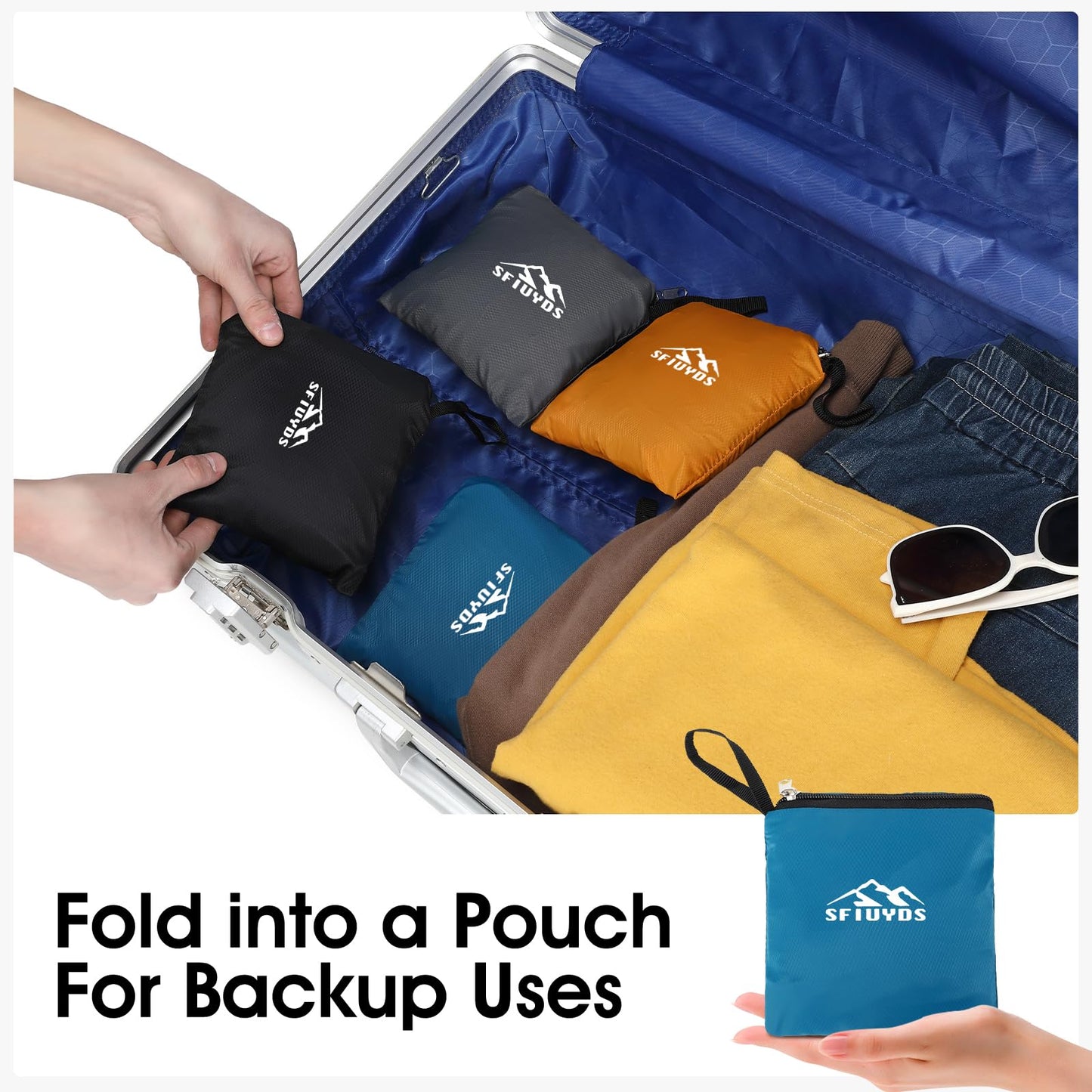 SFIUYDS 15L Lightweight Hiking Backpack Small,Waterproof Hiking Daypack,Foldable Backpack for Travel,Ultralight Daypack