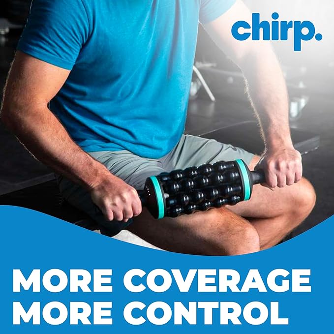 Chirp RPM + XR 6" Wheel Bundle - Rolling Percussive Massager and Foam Roller Wheel, Supports Deep Tissue Massage and Back Pain Relief