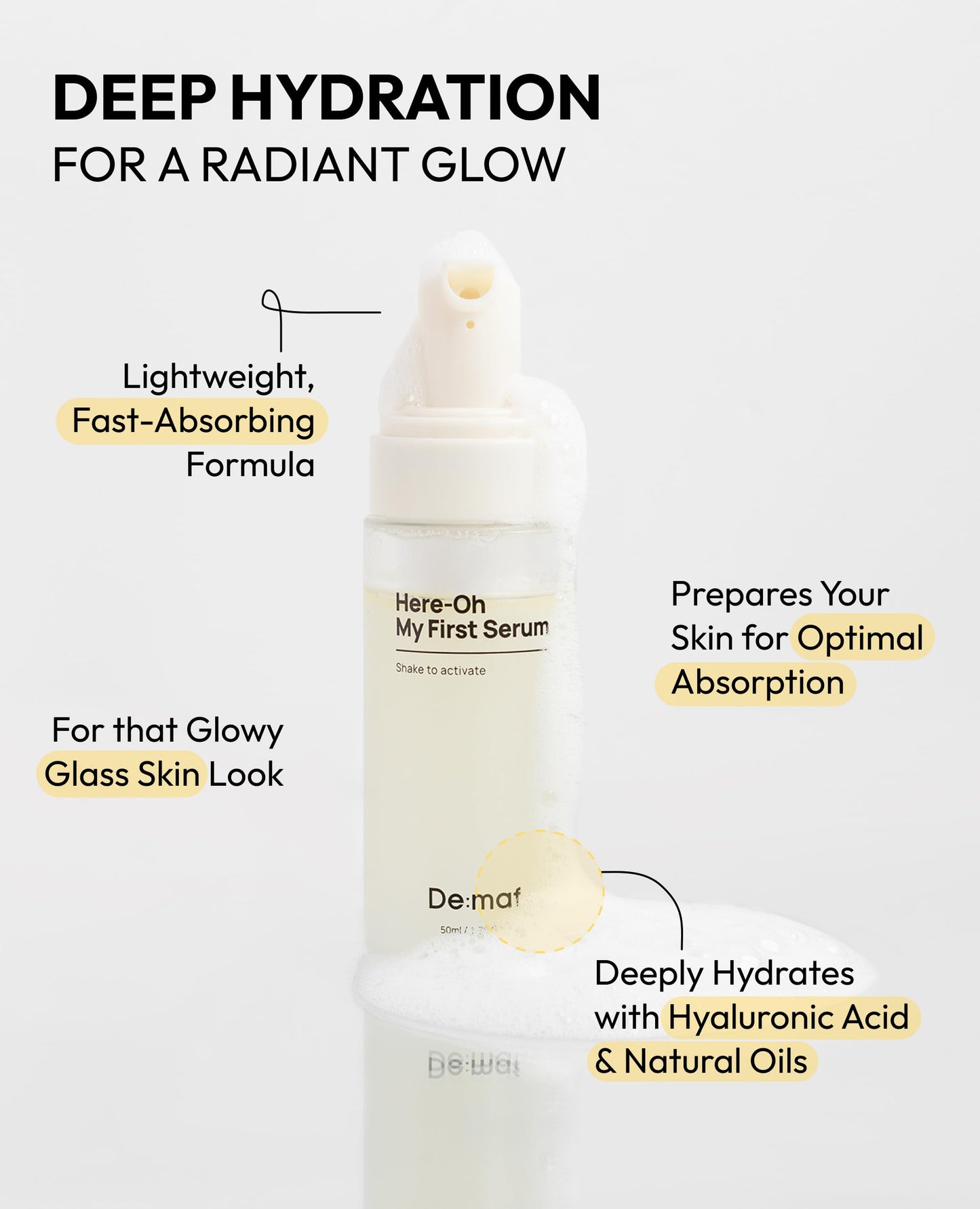 De:maf Welcome Kit Skincare Set, 3 Essential Skincare Products with a Travel Pouch