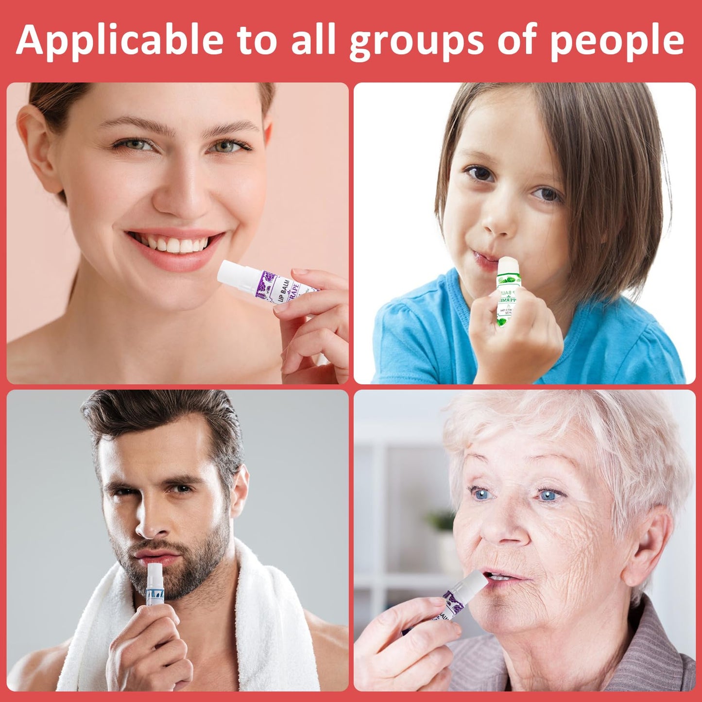 VISRIE 32 Pack Lip Balm, Natural Lip Balm Bulk with Vitamin E and Coconut Oil, Bulk Lip Balms for Dry Lips-16 Flavors