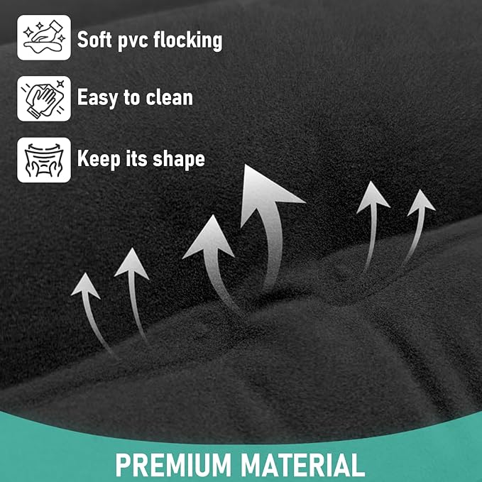 Inflatable Travel Pillow for Airplanes, Airplane Pillow for Supports Neck, Used for Planes, Trains, Cars, Includes Storage Bag, Eye Mask & Earplugs (Black)